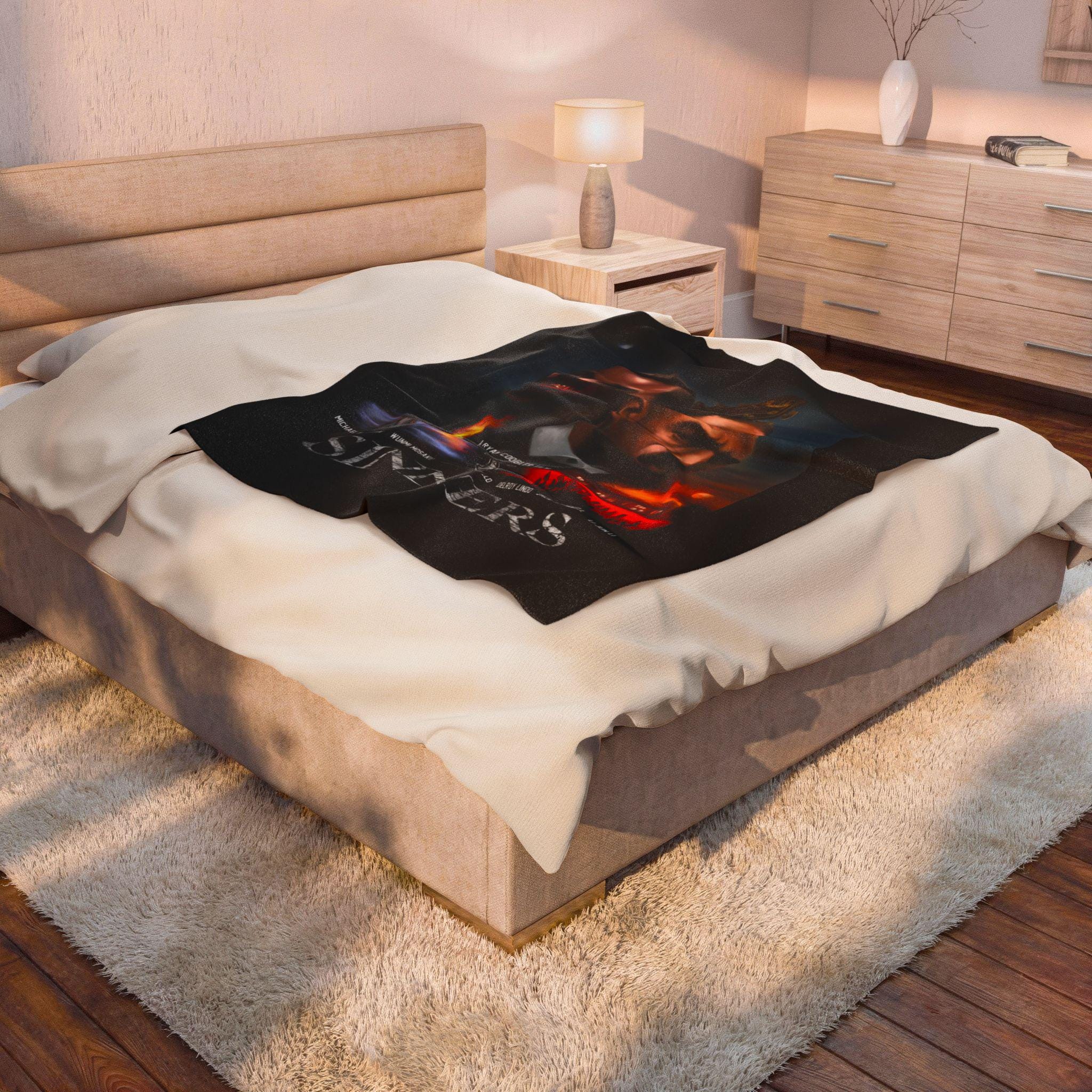 Sinners Movie Poster Velveteen Plush Blanket | Dark Horror Movie Artwork
